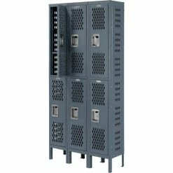 Global Industrial™ Infinity® 2-Tier 6 Door Ventilated Locker, 12"Wx15"Dx36"H, Unassembled -Deals Lockers Store 493149GY 07 2
