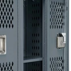 Global Industrial™ Infinity® 2-Tier 6 Door Ventilated Locker, 12"Wx18"Dx36"H, Unassembled -Deals Lockers Store 493149GY 11 1