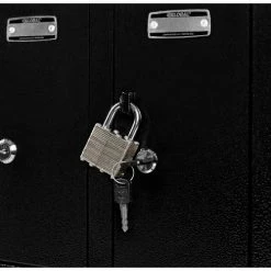 Global Industrial™ 4-Door Device Locker With Key Lock, 28-1/2"W x 11-1/4"D x 15-5/8"H, Black -Deals Lockers Store 493329BK 04