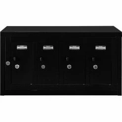 Global Industrial™ 4-Door Device Locker With Key Lock, 28-1/2"W x 11-1/4"D x 15-5/8"H, Black -Deals Lockers Store 493329BK 07