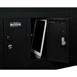 Global Industrial™ 4-Door Device Locker With Key Lock, 28-1/2"W x 11-1/4"D x 15-5/8"H, Black -Deals Lockers Store 493329BK 13