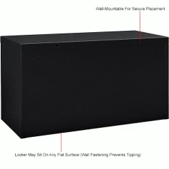 Global Industrial™ 4-Door Device Locker With Key Lock, 28-1/2"W x 11-1/4"D x 15-5/8"H, Black -Deals Lockers Store 493329BK 7wco