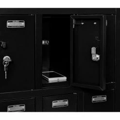 Global Industrial™ 8-Door Device Locker With Key Lock, 28-1/2"W x 11-1/4"D x 26-3/4"H, Black -Deals Lockers Store 493330BK 10