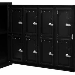 Global Industrial™ 8-Door Device Locker With Key Lock, 28-1/2"W x 11-1/4"D x 26-3/4"H, Black -Deals Lockers Store 493330BK 12