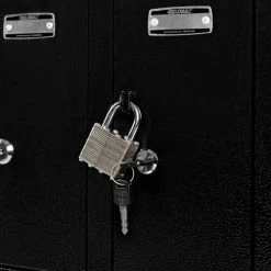 Global Industrial™ 12-Door Device Locker With Key Lock, 28-1/2"W x 11-1/4"D x 38"H, Black -Deals Lockers Store 493331BK 04