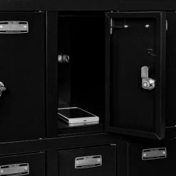 Global Industrial™ 12-Door Device Locker With Key Lock, 28-1/2"W x 11-1/4"D x 38"H, Black -Deals Lockers Store 493331BK 10