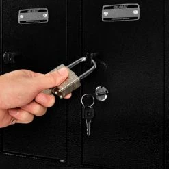 Global Industrial™ 12-Door Device Locker With Key Lock, 28-1/2"W x 11-1/4"D x 38"H, Black -Deals Lockers Store 493331BK 13