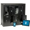 Global Industrial™ 8-Door Charging Locker With Key Lock, 28-1/2"W x 11-1/4"D x 28-1/2"H, Black -Deals Lockers Store 493361BK