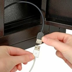 Global Industrial™ 8-Door Charging Locker With Key Lock, 28-1/2"W x 11-1/4"D x 28-1/2"H, Black -Deals Lockers Store 493361BK 03