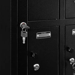 Global Industrial™ 8-Door Charging Locker With Key Lock, 28-1/2"W x 11-1/4"D x 28-1/2"H, Black -Deals Lockers Store 493361BK 09