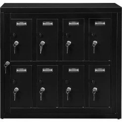 Global Industrial™ 8-Door Charging Locker With Key Lock, 28-1/2"W x 11-1/4"D x 28-1/2"H, Black -Deals Lockers Store 493361BK 10