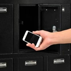 Global Industrial™ 8-Door Charging Locker With Key Lock, 28-1/2"W x 11-1/4"D x 28-1/2"H, Black -Deals Lockers Store 493361BK 11