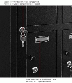 Global Industrial™ 8-Door Charging Locker With Key Lock, 28-1/2"W x 11-1/4"D x 28-1/2"H, Black -Deals Lockers Store 493361BK 3wco