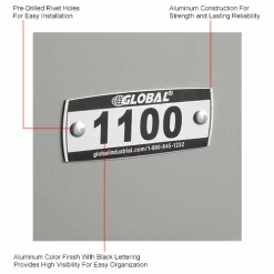Global Industrial Locker Number Plate Kit, Numbered 1100-1299, 200/Pack 11 Global Industrial Locker Number Plate Kit, Numbered 1100-1299, 200/Pack -Deals Lockers Store 493411DIN 1wco