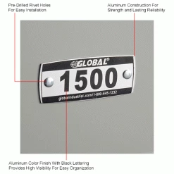 Global Industrial™ Locker Number Plate Kit, Numbered 1500-1699, 200/Pack -Deals Lockers Store 493411FIN 1wco