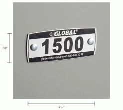 Global Industrial™ Locker Number Plate Kit, Numbered 1500-1699, 200/Pack -Deals Lockers Store 493411FIN dim