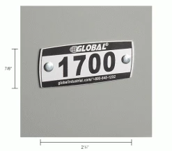 Global Industrial™ Locker Number Plate Kit, Numbered 1700-1899, 200/Pack -Deals Lockers Store 493411GIN dim