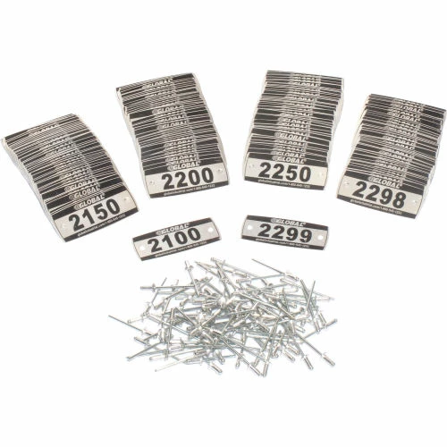 Global Industrial Locker Number Plate Kit, Numbered 2100-2299, 200/Pack 3 Global Industrial Locker Number Plate Kit, Numbered 2100-2299, 200/Pack