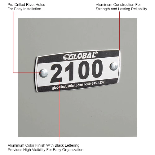 Global Industrial Locker Number Plate Kit, Numbered 2100-2299, 200/Pack 6 Global Industrial Locker Number Plate Kit, Numbered 2100-2299, 200/Pack - Image 4