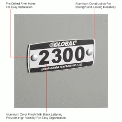 Global Industrial™ Locker Number Plate Kit, Numbered 2300-2499, 200/Pack -Deals Lockers Store 493411JIN 1wco