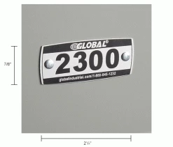 Global Industrial™ Locker Number Plate Kit, Numbered 2300-2499, 200/Pack -Deals Lockers Store 493411JIN dim