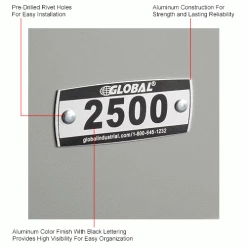 Global Industrial™ Locker Number Plate Kit, Numbered 2500-2699, 200/Pack -Deals Lockers Store 493411KIN 1wco