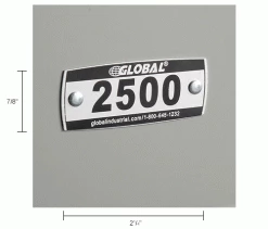 Global Industrial™ Locker Number Plate Kit, Numbered 2500-2699, 200/Pack -Deals Lockers Store 493411KIN dim