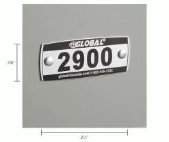 Global Industrial™ Locker Number Plate Kit, Numbered 2900-3099, 200/Pack -Deals Lockers Store 493411MIN dim