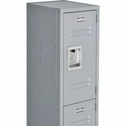 Global Industrial™ Infinity® 3-Tier 3 Door Locker, 12"Wx15"Dx24"H, Gray, Assembled -Deals Lockers Store 493413GY 05
