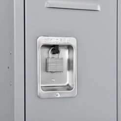 Global Industrial™ Infinity® 3-Tier 3 Door Locker, 12"Wx15"Dx24"H, Gray, Assembled -Deals Lockers Store 493413GY 09