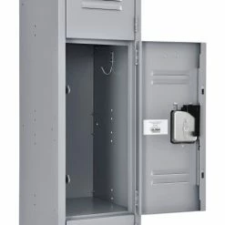Global Industrial™ Infinity® 3-Tier 3 Door Locker, 12"Wx15"Dx24"H, Gray, Assembled -Deals Lockers Store 493413GY 12