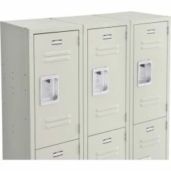Global Industrial™ Infinity® 3-Tier 9 Door Locker, 12"Wx15"Dx24"H, Tan, Unassembled -Deals Lockers Store 493414TN 05