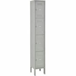 Global Industrial™ 4-Tier 4 Door Box Locker, 12"W x 18"D x 18"H, Gray, Assembled