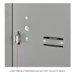 Global Industrial™ 4-Tier 4 Door Box Locker, 12"W x 12"D x 18"H, Gray, Unassembled -Deals Lockers Store 493455GYIN 2wco