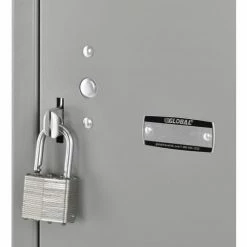 Global Industrial™ 4-Tier 4 Door Box Locker, 12"W x 18"D x 18"H, Gray, Unassembled -Deals Lockers Store 493455GY 07 2