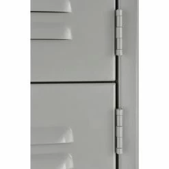 Global Industrial 4-Tier 4 Door Box Locker, 12"W x 18"D x 18"H, Gray, Assembled -Deals Lockers Store 493455GY 10 1