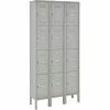 Global Industrial™ 4-Tier 12 Door Box Locker, 12"W x 15"D x 18"H, Gray, Unassembled