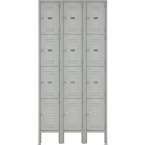 Global Industrial 4-Tier 12 Door Box Locker, 12"W x 12"D x 18"H, Gray, Assembled 5 Global Industrial 4-Tier 12 Door Box Locker, 12"W x 12"D x 18"H, Gray, Assembled - Image 3