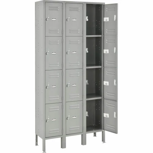 Global Industrial 4-Tier 12 Door Box Locker, 12"W x 12"D x 18"H, Gray, Assembled 6 Global Industrial 4-Tier 12 Door Box Locker, 12"W x 12"D x 18"H, Gray, Assembled - Image 4