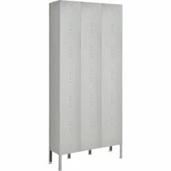 Global Industrial™ 4-Tier 12 Door Box Locker, 12"W x 15"D x 18"H, Gray, Assembled -Deals Lockers Store 493456GY 04 2