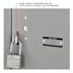 Global Industrial™ 4-Tier 12 Door Box Locker, 12"W x 15"D x 18"H, Gray, Unassembled -Deals Lockers Store 493458GYIN 2wco