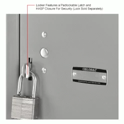 Global Industrial™ 4-Tier 4 Door Box Locker, 12"W x 18"D x 18"H, Gray, Unassembled -Deals Lockers Store 493459GYIN 2wco