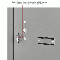 Global Industrial 4-Tier 4 Door Box Locker, 12"W x 18"D x 18"H, Gray, Assembled -Deals Lockers Store 493469GYIN 2wco