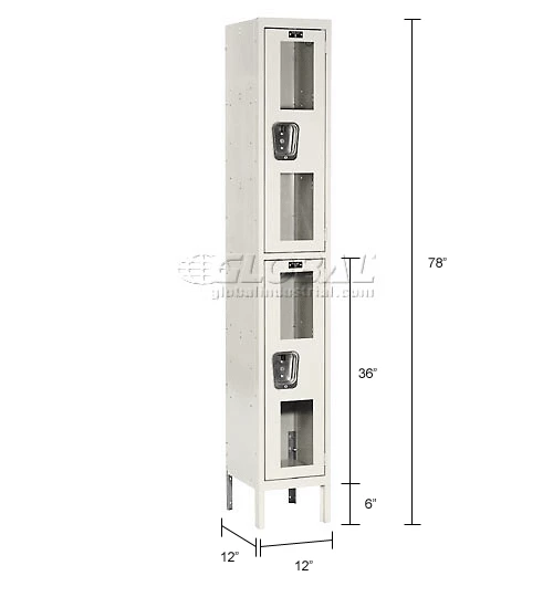 Hallowell® 2-Tier 2 Door Safety-View Locker, 12"W x 12"D x 36"H, Tan, Assembled 14 Hallowell® 2-Tier 2 Door Safety-View Locker, 12"W x 12"D x 36"H, Tan, Assembled - Image 12