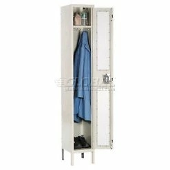 Hallowell® 1-Tier 1 Door Safety-View Locker, 12"W x 15"D x 72"H, Tan, Unassembled -Deals Lockers Store 562644 10