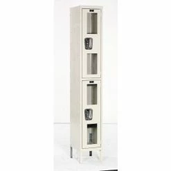 Hallowell® 2-Tier 2 Door Safety-View Locker, 12"W x 12"D x 36"H, Tan, Unassembled