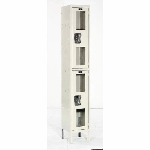 Hallowell® 2-Tier 2 Door Safety-View Locker, 12"W x 12"D x 36"H, Tan, Assembled 3 Hallowell® 2-Tier 2 Door Safety-View Locker, 12"W x 12"D x 36"H, Tan, Assembled