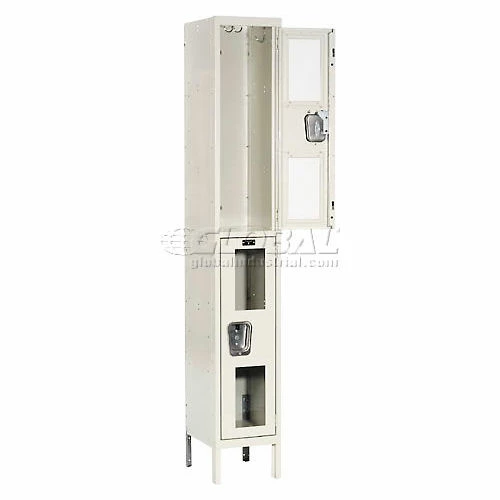 Hallowell® 2-Tier 2 Door Safety-View Locker, 12"W x 12"D x 36"H, Tan, Assembled 4 Hallowell® 2-Tier 2 Door Safety-View Locker, 12"W x 12"D x 36"H, Tan, Assembled - Image 2