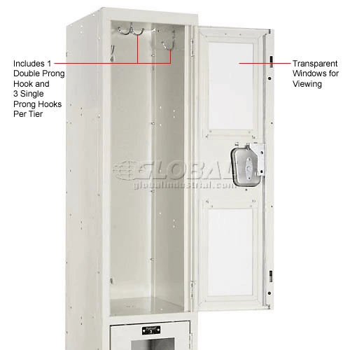 Hallowell® 2-Tier 2 Door Safety-View Locker, 12"W x 12"D x 36"H, Tan, Assembled 12 Hallowell® 2-Tier 2 Door Safety-View Locker, 12"W x 12"D x 36"H, Tan, Assembled - Image 10