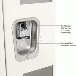 Hallowell® 2-Tier 2 Door Safety-View Locker, 12"W x 15"D x 36"H, Tan, Unassembled -Deals Lockers Store 562650 3wco 3